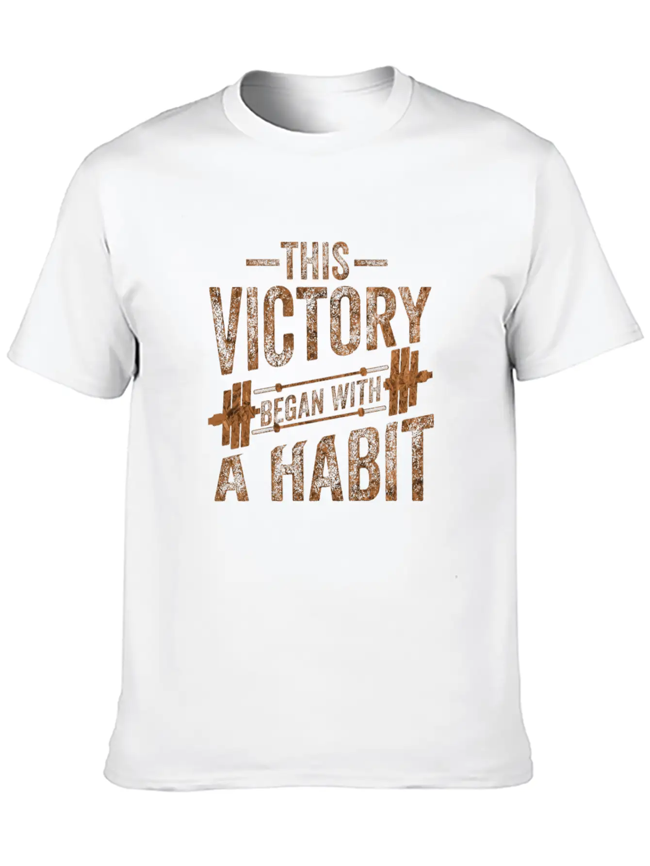 This Victory Began With A Habit Gym Apparel Bronze Unisex Casual T-Shirt ¨C Clean Design For Daily Comfort