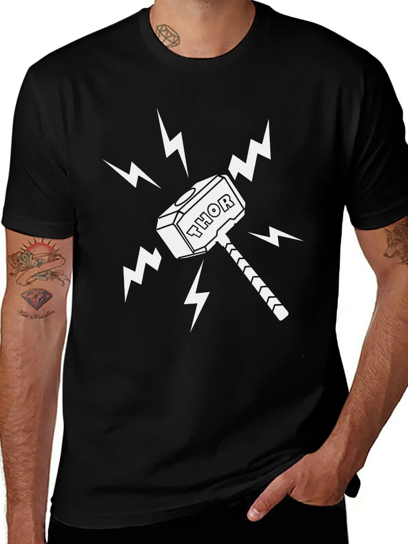 Thor Hammer With The Text 'THOR' Unisex Casual T-Shirt ¨C Clean Design For Daily Comfort