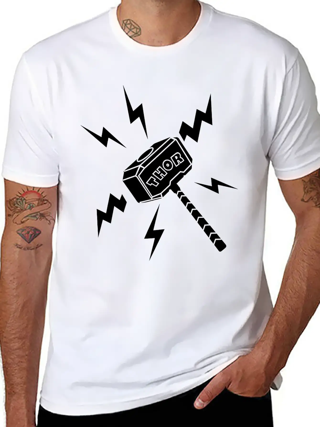 Thor Hammer With The Text 'THOR' Unisex Casual T-Shirt ¨C Clean Design For Daily Comfort