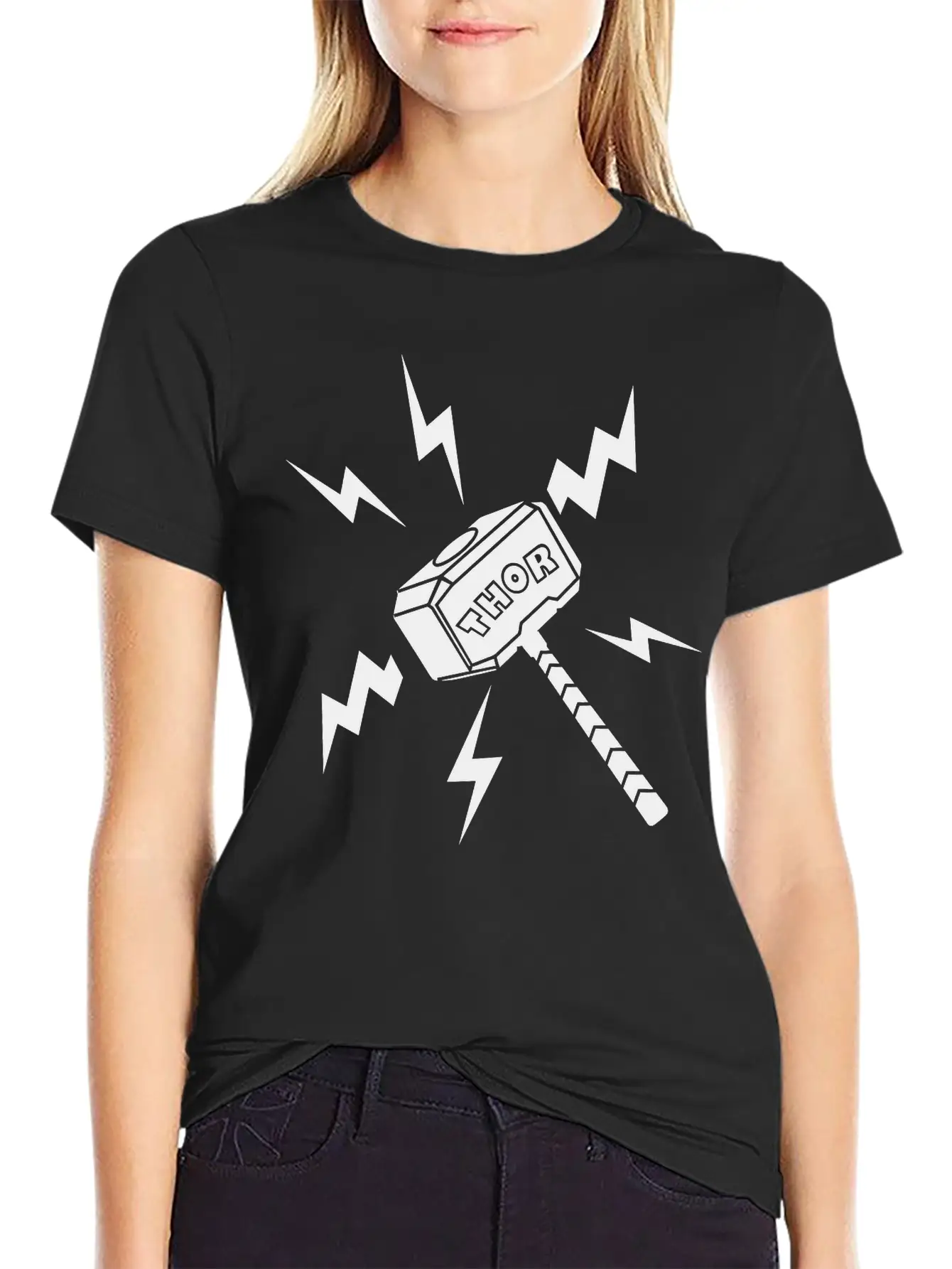 Thor Hammer With The Text 'THOR' Unisex Casual T-Shirt ¨C Clean Design For Daily Comfort