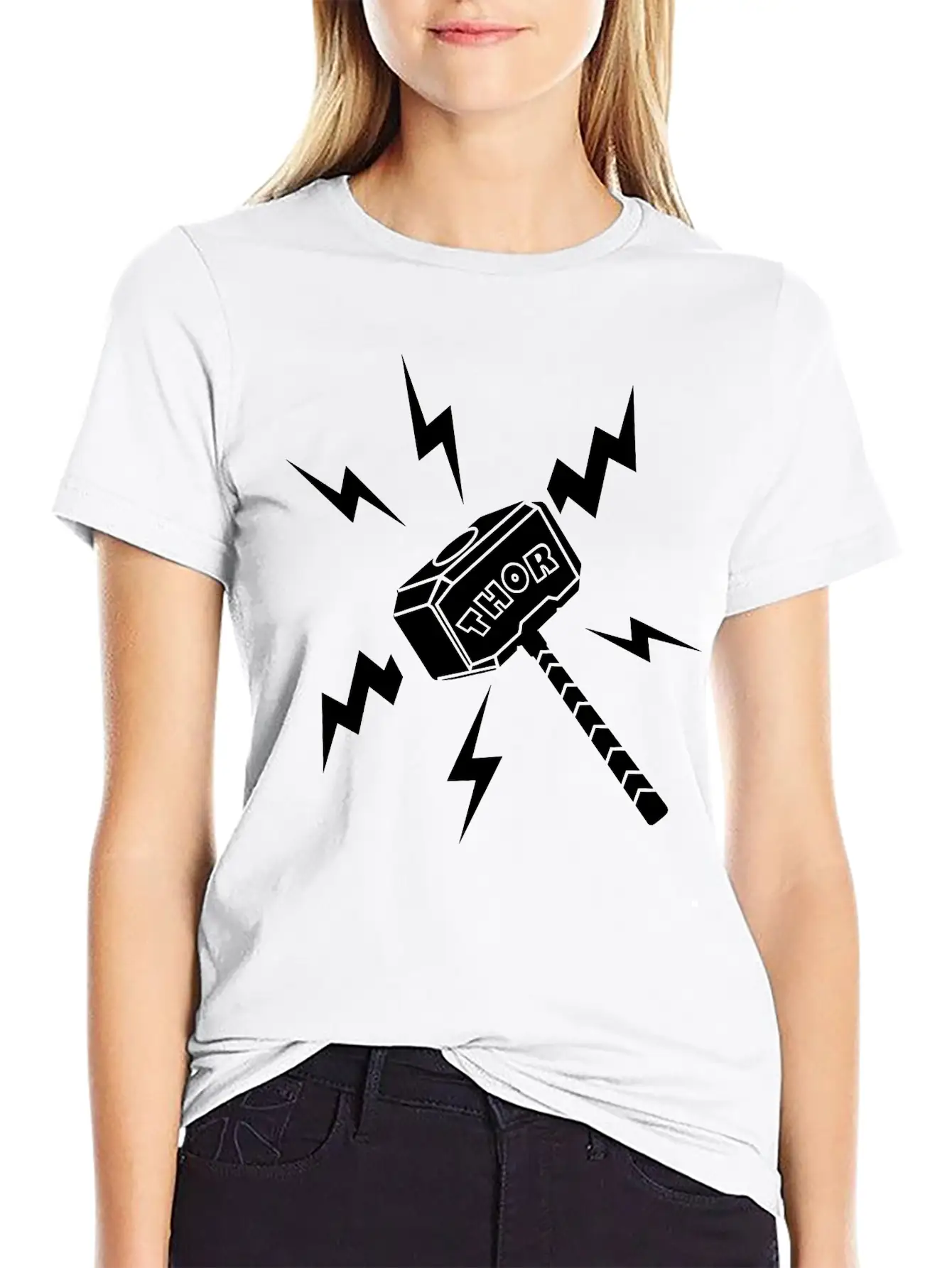 Thor Hammer With The Text 'THOR' Unisex Casual T-Shirt ¨C Clean Design For Daily Comfort