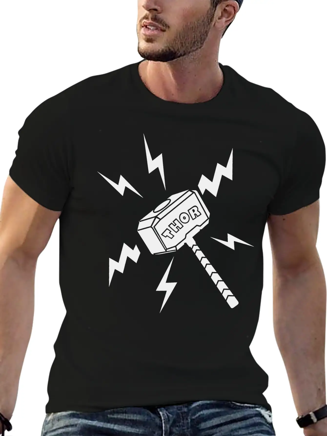 Thor Hammer With The Text 'THOR' Unisex Casual T-Shirt ¨C Clean Design For Daily Comfort