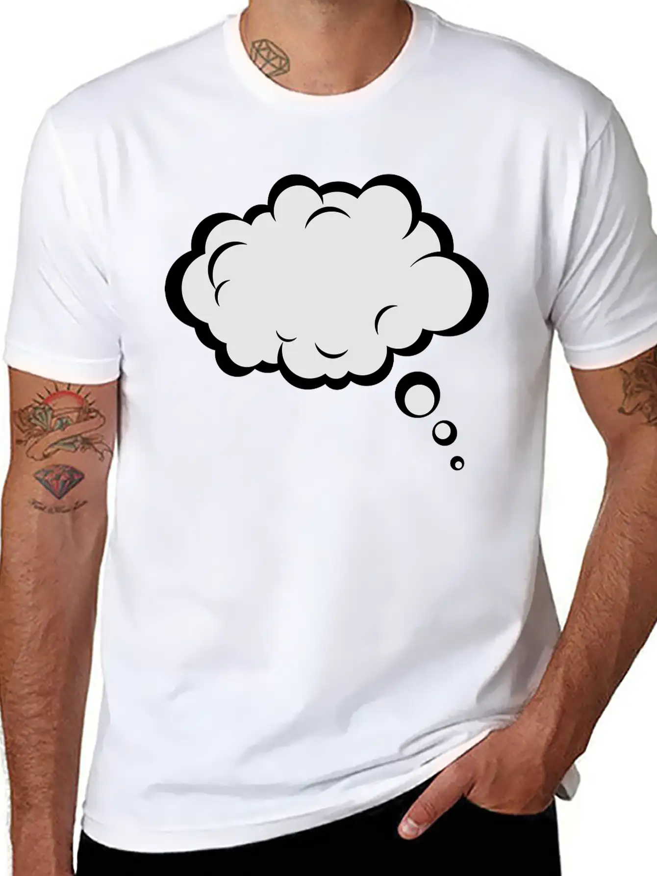 Thought Bubble Essential Cotton Tee For Daily Outfits ¨C Unisex Style