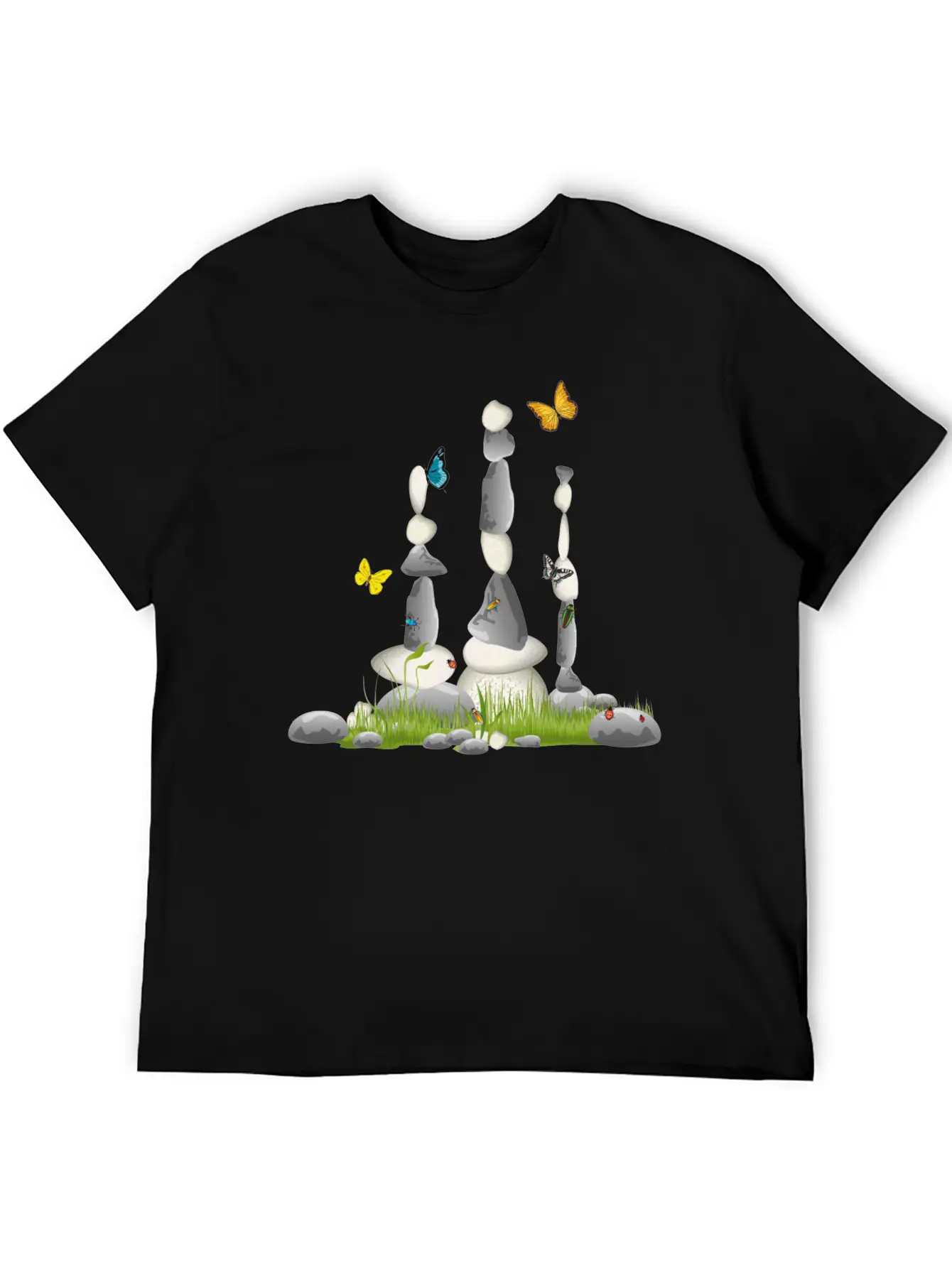 Three Stone Towers In A Meadow With Insects Soft Cotton Short Sleeve Tee ¨C Unisex Wardrobe Staple