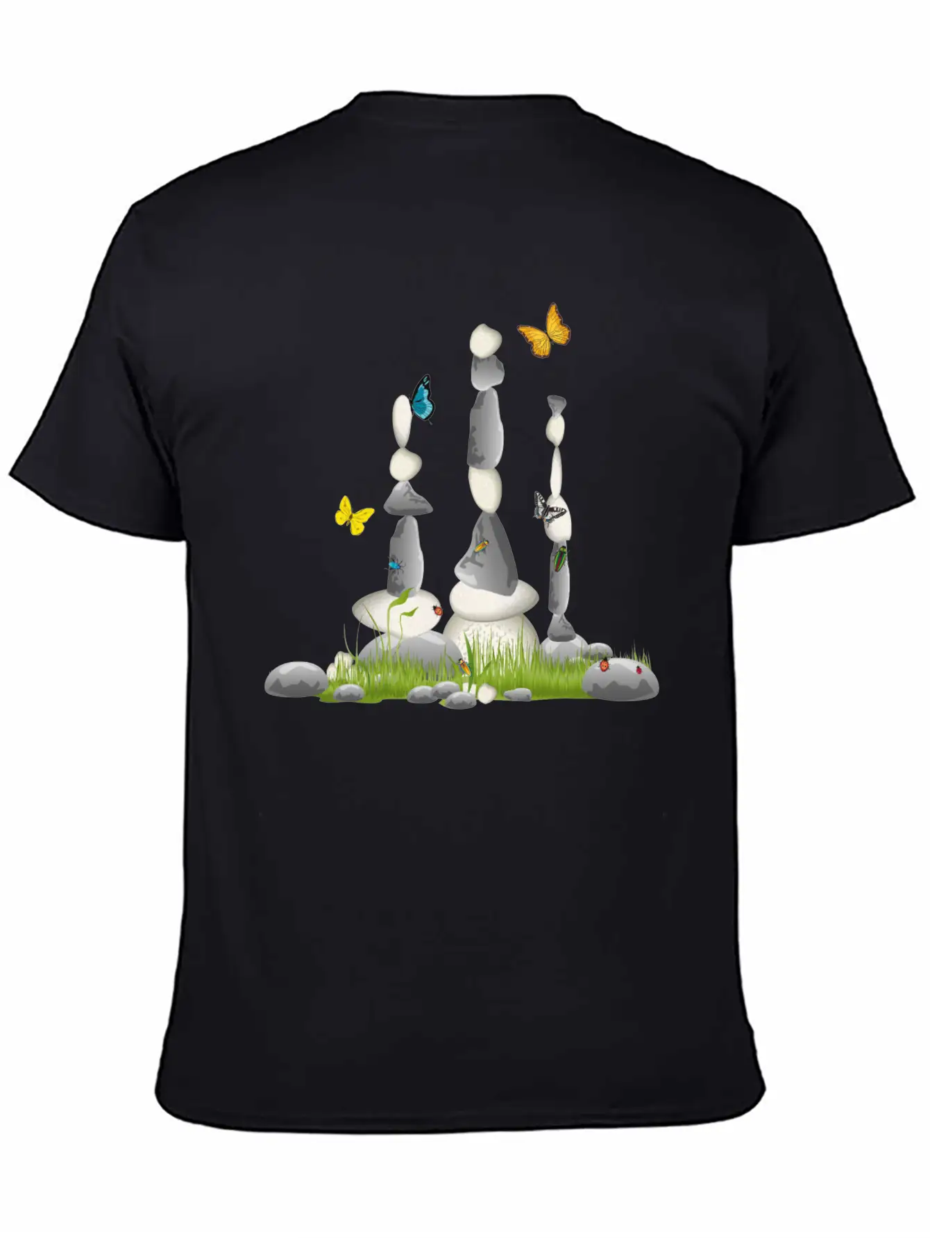 Three Stone Towers In A Meadow With Insects Soft Cotton Short Sleeve Tee ¨C Unisex Wardrobe Staple