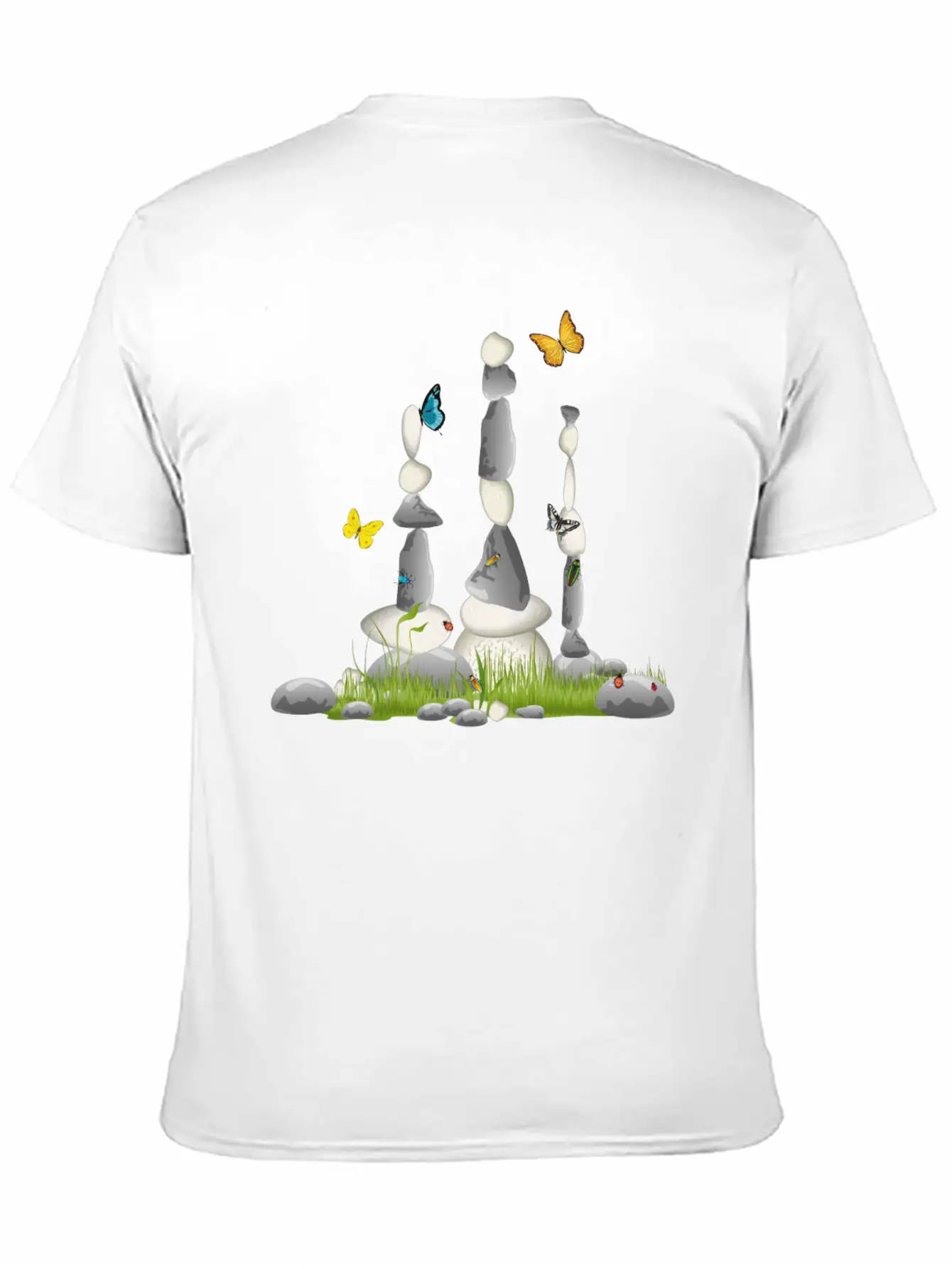 Three Stone Towers In A Meadow With Insects Soft Cotton Short Sleeve Tee ¨C Unisex Wardrobe Staple