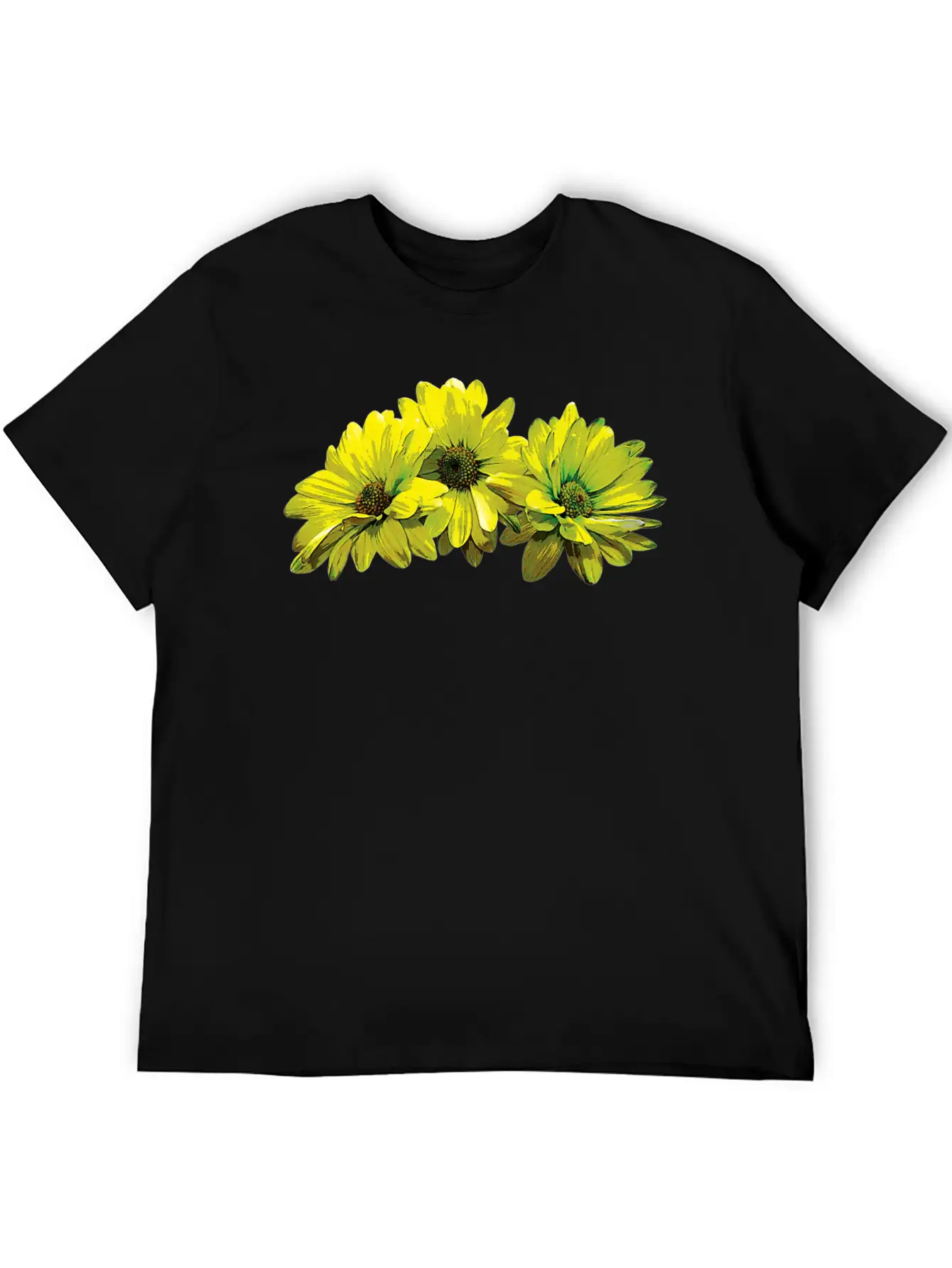 Three Yellow Daisies Essential Cotton Tee For Daily Outfits ¨C Unisex Style