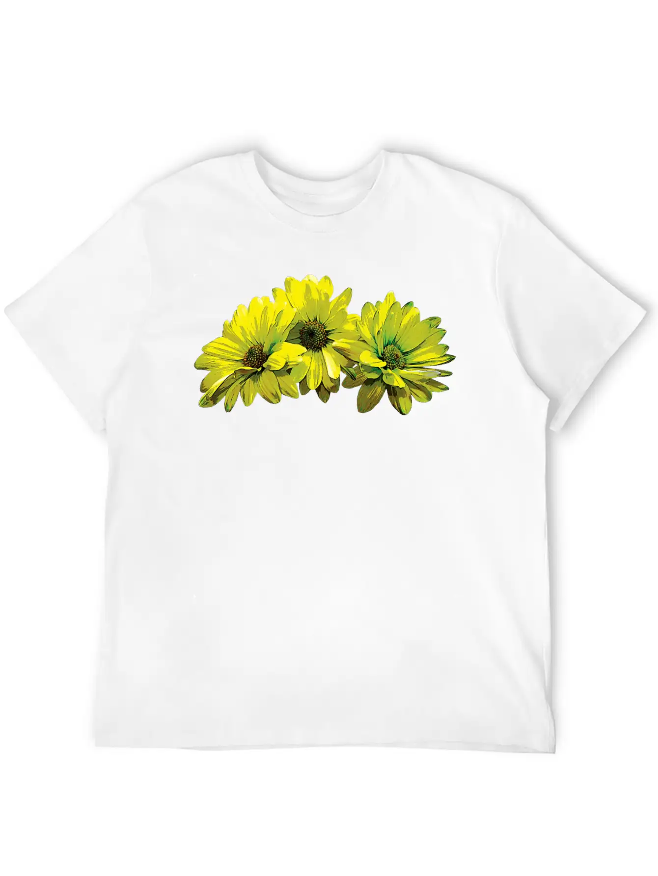 Three Yellow Daisies Essential Cotton Tee For Daily Outfits ¨C Unisex Style