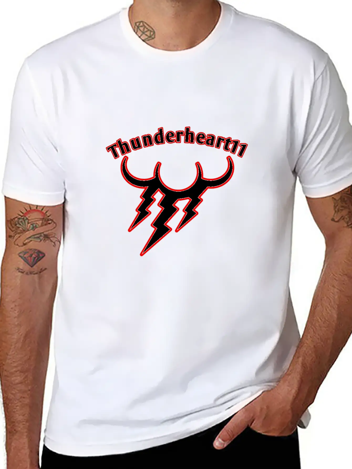 Thunder Red/White Logo Basic Graphic T-Shirt ¨C Daily Comfort In Soft Cotton