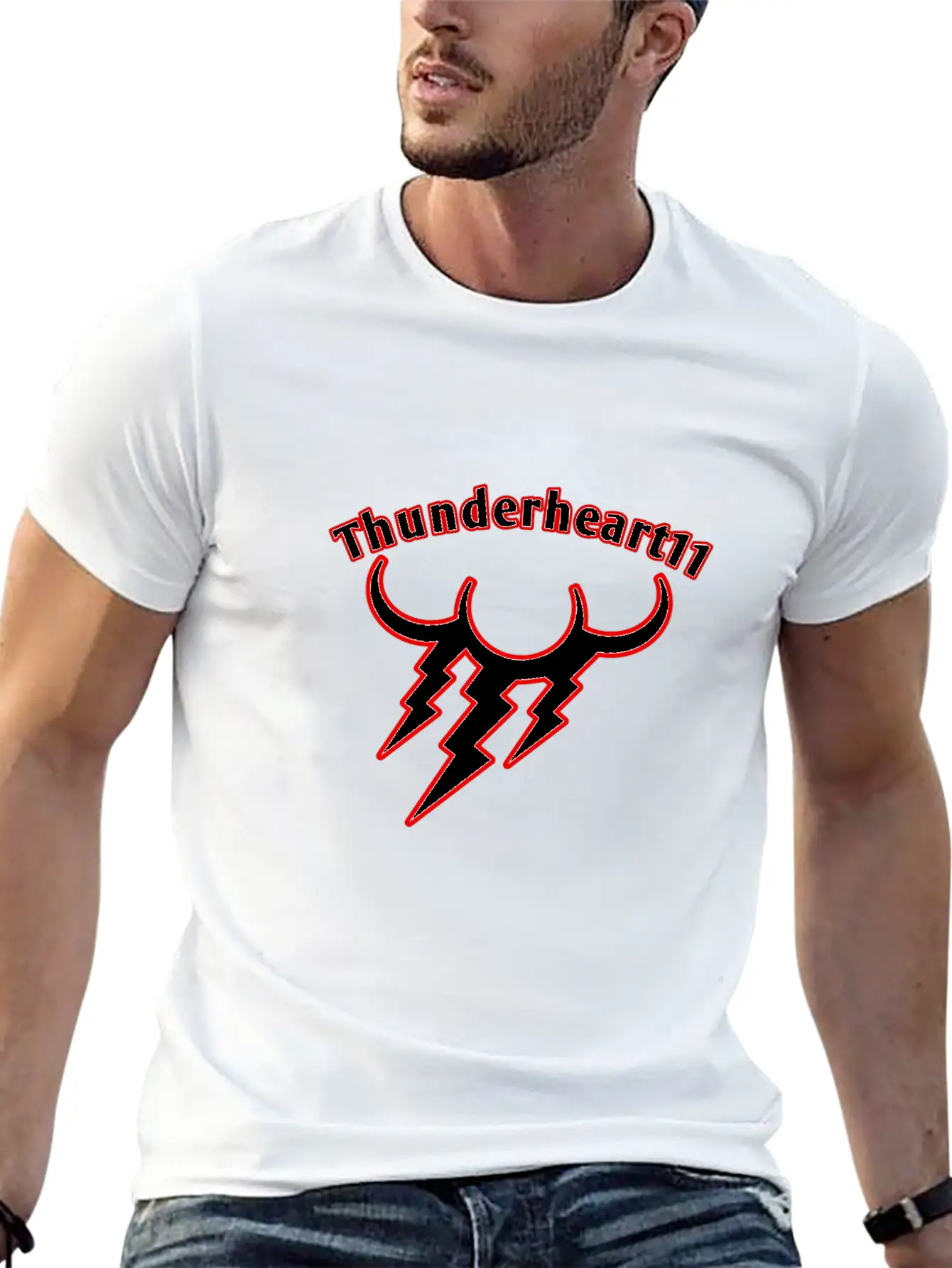 Thunder Red/White Logo Basic Graphic T-Shirt ¨C Daily Comfort In Soft Cotton