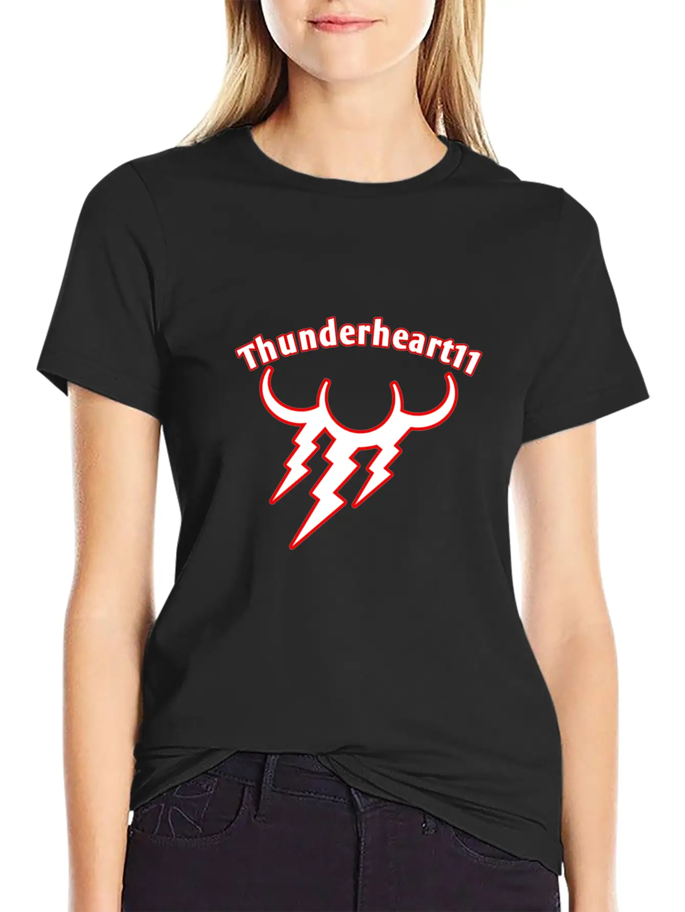 Thunder Red/White Logo Basic Graphic T-Shirt ¨C Daily Comfort In Soft Cotton