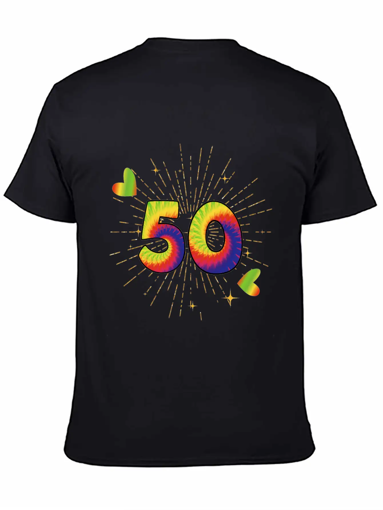 Tie-dye 50th Birthday Party 50 Years Old Celebrant Essential Cotton Tee For Daily Outfits ¨C Unisex Style