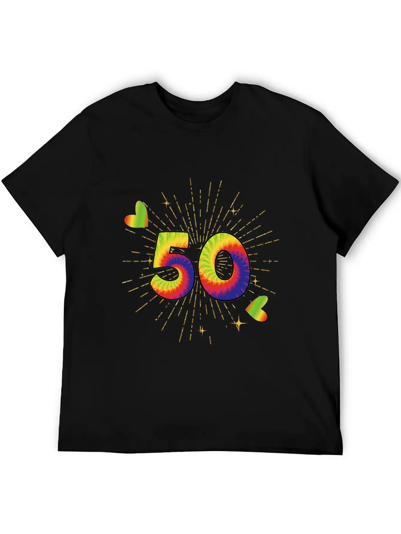 Tie-dye 50th Birthday Party 50 Years Old Celebrant Essential Cotton Tee For Daily Outfits ¨C Unisex Style