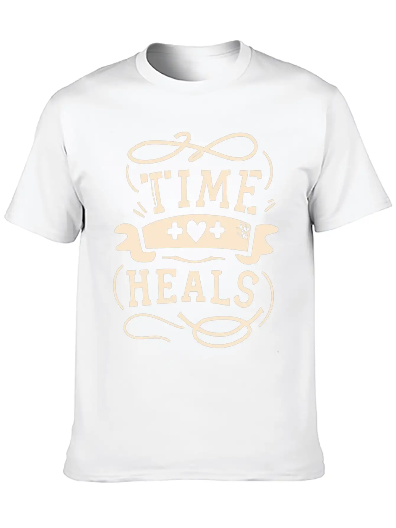 Time Heals Inspiration Quote Wisdom Gift Essential Cotton Tee For Daily Outfits ¨C Unisex Style
