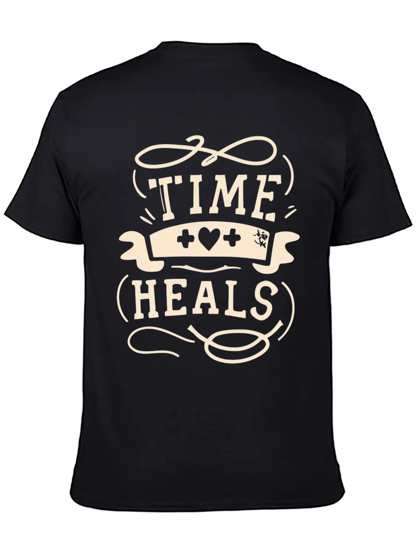 Time Heals Inspiration Quote Wisdom Gift Essential Cotton Tee For Daily Outfits ¨C Unisex Style