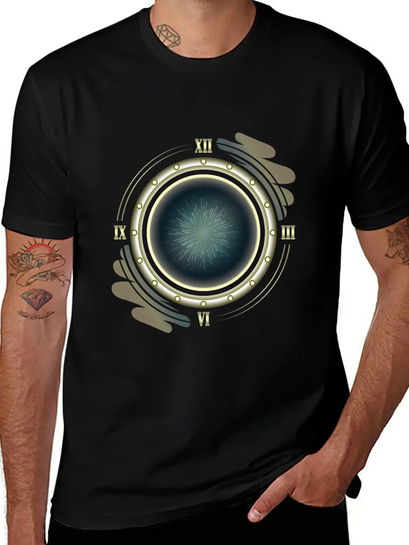 Time Travel Portal Basic Graphic T-Shirt ¨C Daily Comfort In Soft Cotton