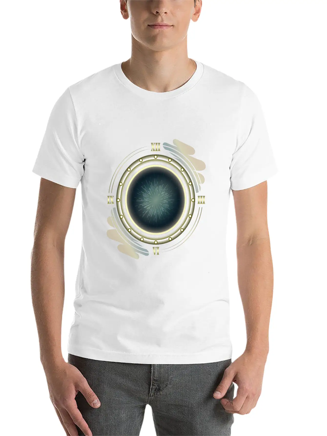 Time Travel Portal Basic Graphic T-Shirt ¨C Daily Comfort In Soft Cotton