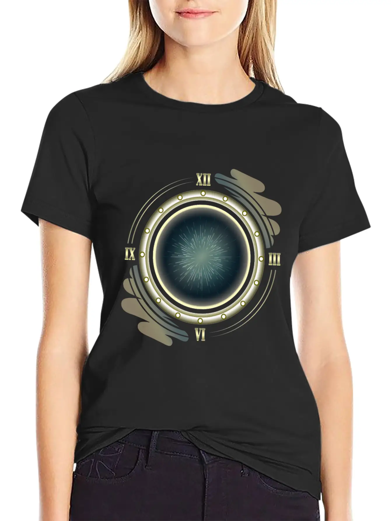 Time Travel Portal Basic Graphic T-Shirt ¨C Daily Comfort In Soft Cotton