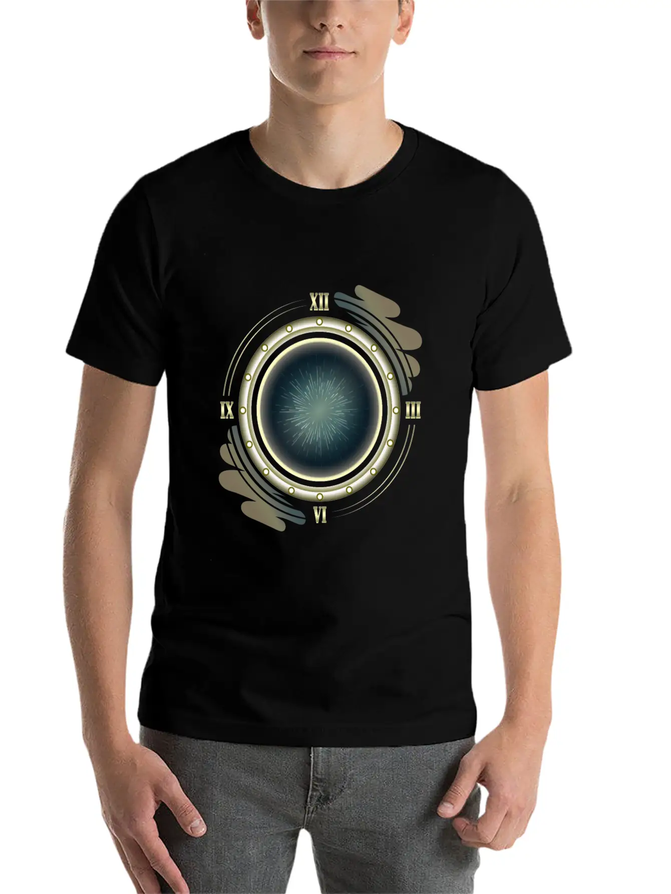 Time Travel Portal Basic Graphic T-Shirt ¨C Daily Comfort In Soft Cotton