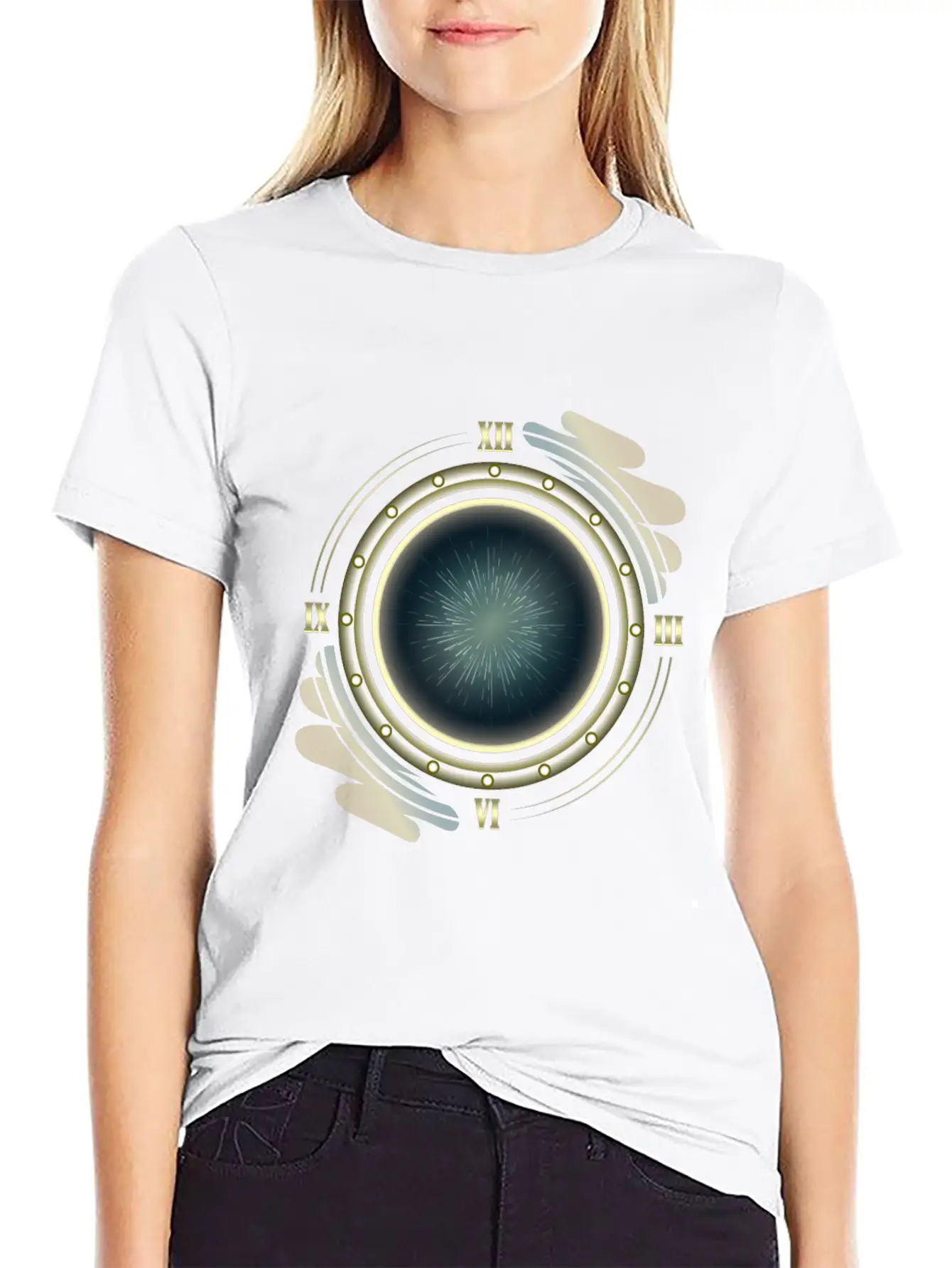 Time Travel Portal Basic Graphic T-Shirt ¨C Daily Comfort In Soft Cotton
