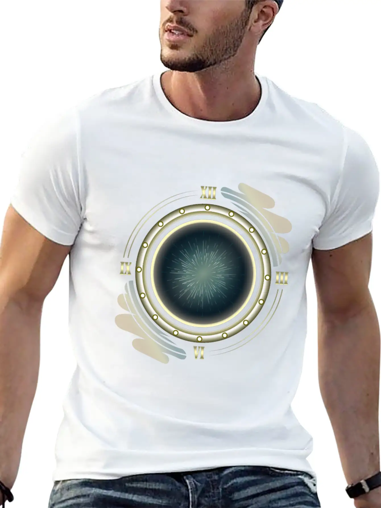 Time Travel Portal Basic Graphic T-Shirt ¨C Daily Comfort In Soft Cotton