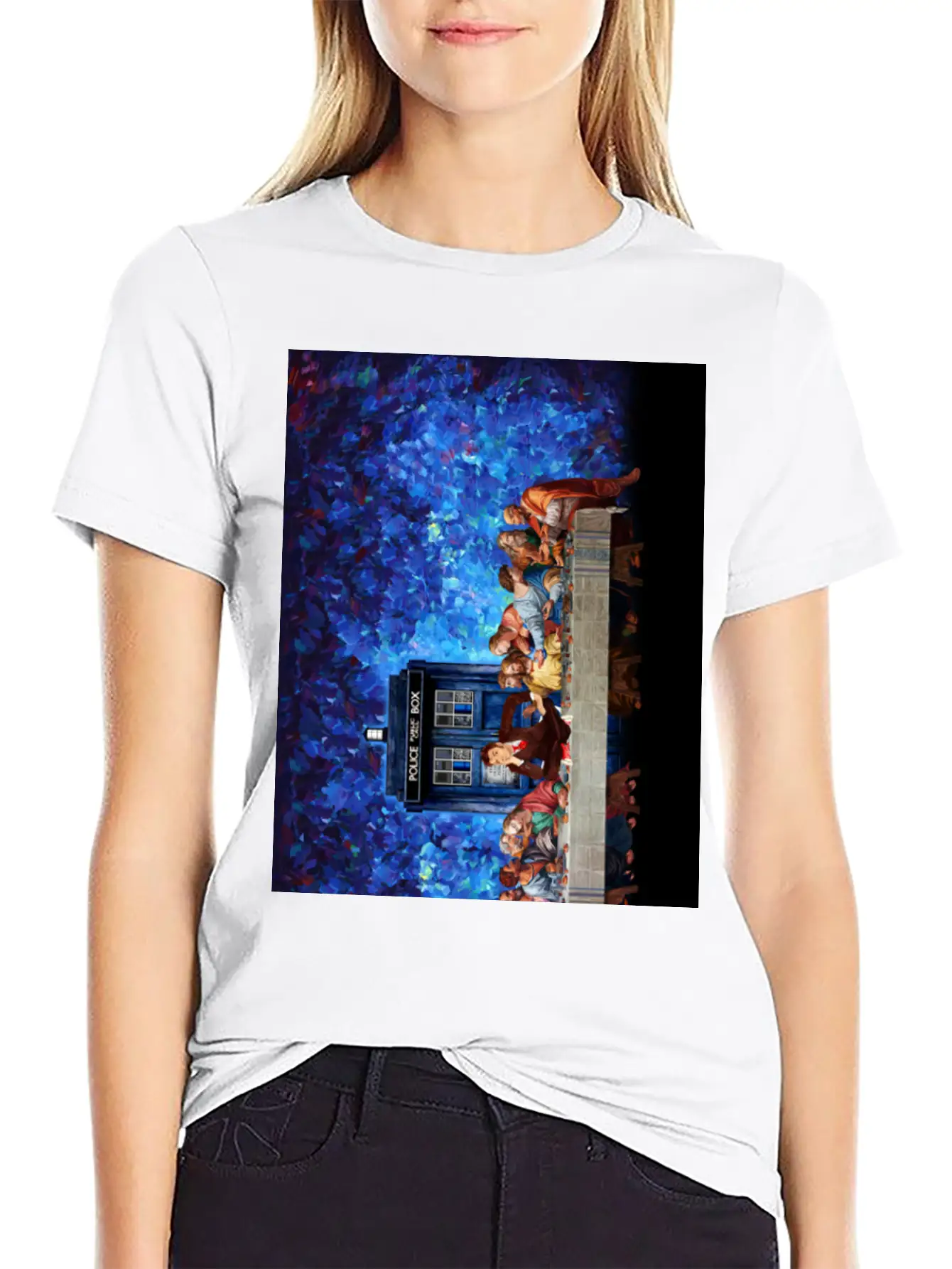 Time Traveller Lost In The Last Supper Phone Case Basic Graphic T-Shirt ¨C Daily Comfort In Soft Cotton