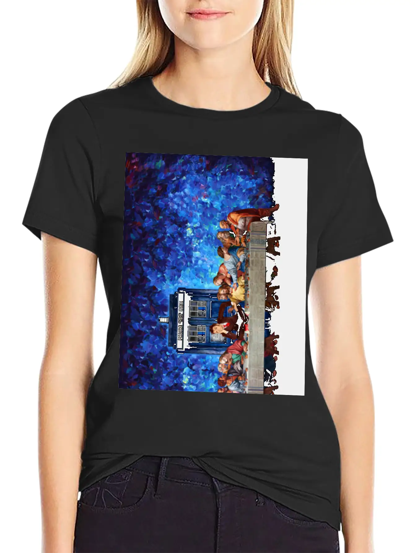 Time Traveller Lost In The Last Supper Phone Case Basic Graphic T-Shirt ¨C Daily Comfort In Soft Cotton