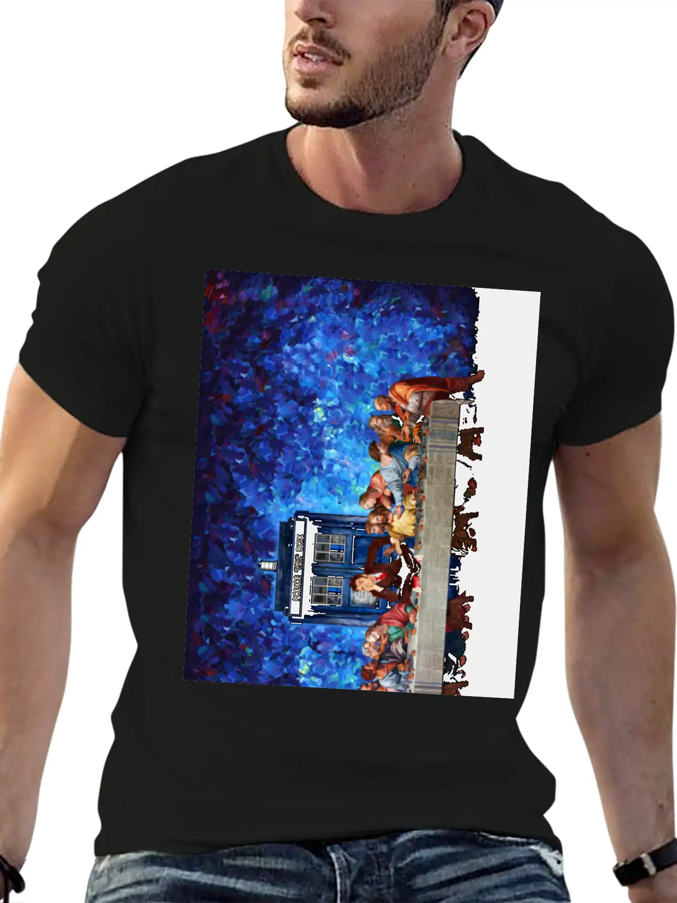 Time Traveller Lost In The Last Supper Phone Case Basic Graphic T-Shirt ¨C Daily Comfort In Soft Cotton