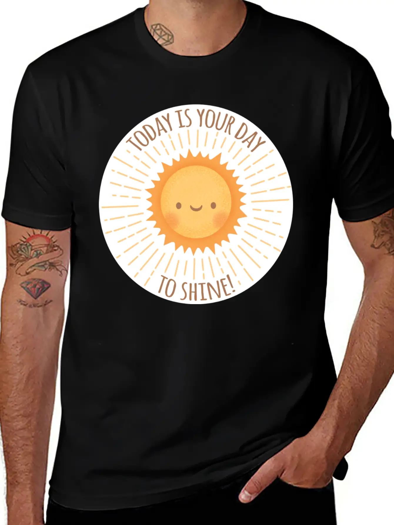 Today Is Your Day To Shine Cute Sun Doodle Essential Cotton Tee For Daily Outfits ¨C Unisex Style