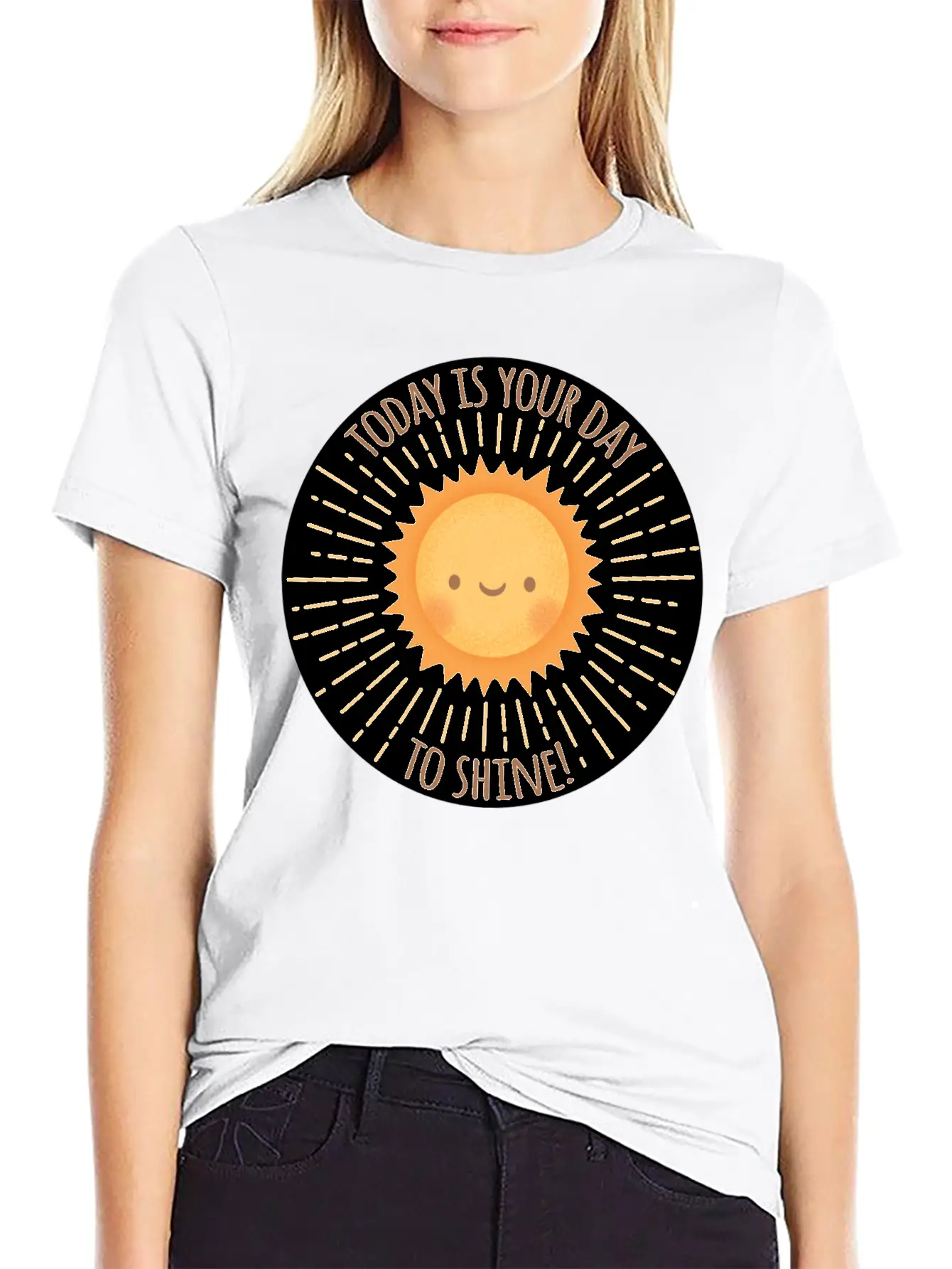 Today Is Your Day To Shine Cute Sun Doodle Essential Cotton Tee For Daily Outfits ¨C Unisex Style