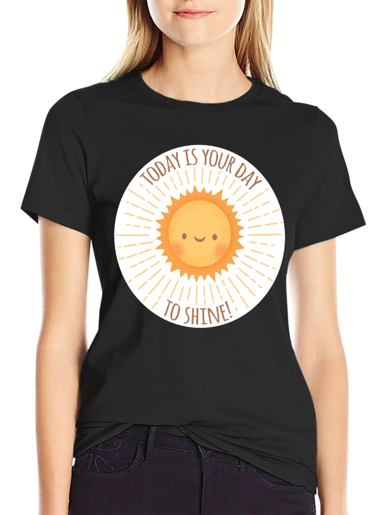 Today Is Your Day To Shine Cute Sun Doodle Essential Cotton Tee For Daily Outfits ¨C Unisex Style