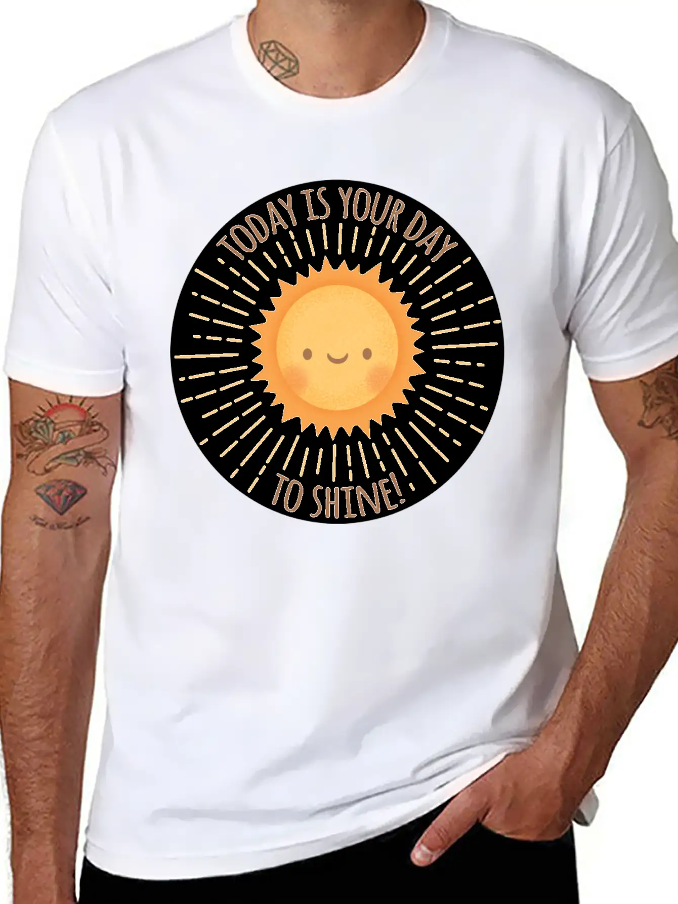 Today Is Your Day To Shine Cute Sun Doodle Essential Cotton Tee For Daily Outfits ¨C Unisex Style