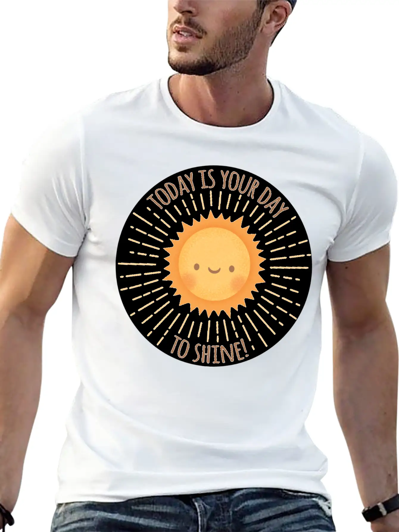 Today Is Your Day To Shine Cute Sun Doodle Essential Cotton Tee For Daily Outfits ¨C Unisex Style