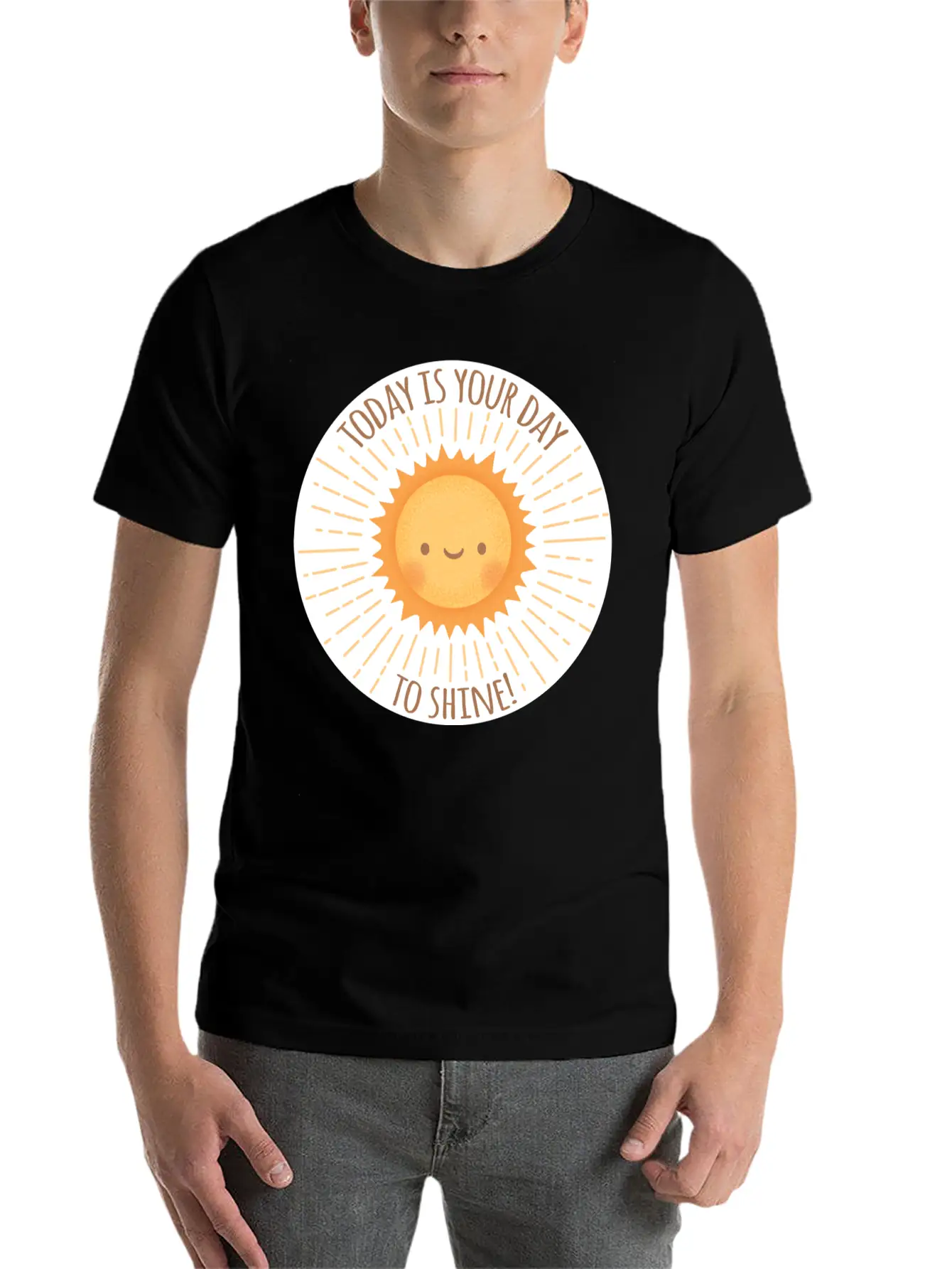 Today Is Your Day To Shine Cute Sun Doodle Essential Cotton Tee For Daily Outfits ¨C Unisex Style