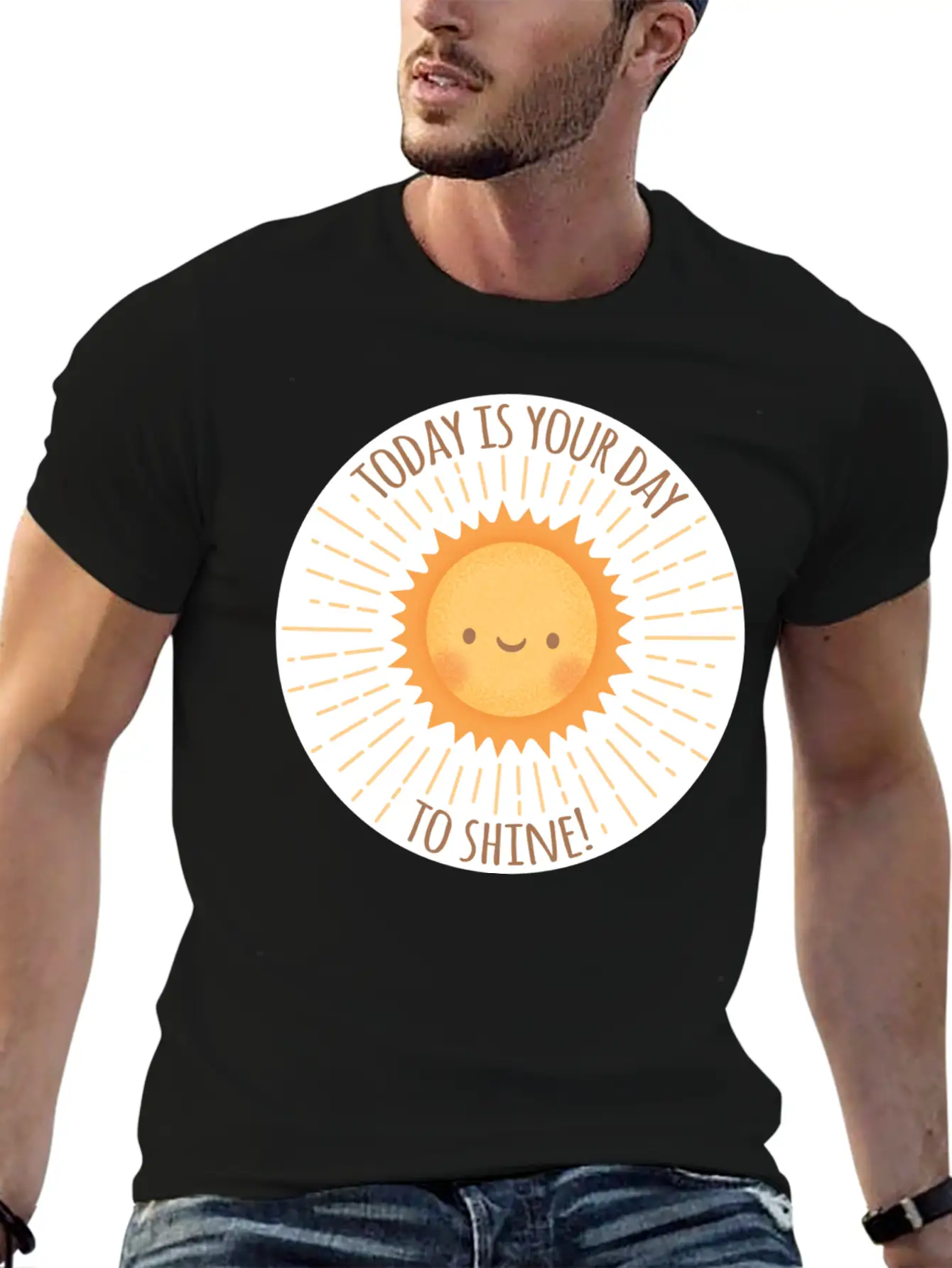 Today Is Your Day To Shine Cute Sun Doodle Essential Cotton Tee For Daily Outfits ¨C Unisex Style