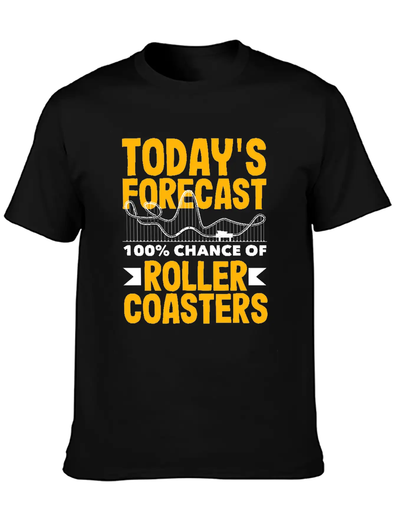 Today's Forecast 100% Chance Of Roller Coasters Soft Cotton Short Sleeve Tee ¨C Unisex Wardrobe Staple