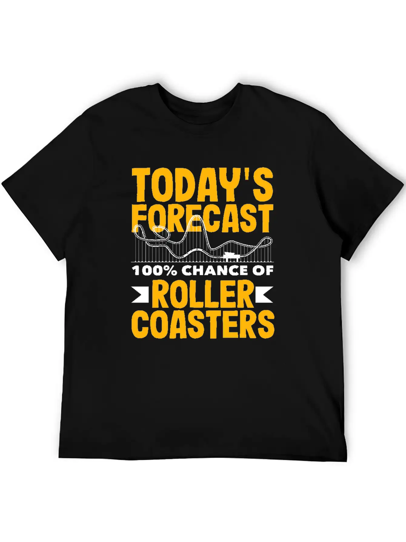 Today's Forecast 100% Chance Of Roller Coasters Soft Cotton Short Sleeve Tee ¨C Unisex Wardrobe Staple