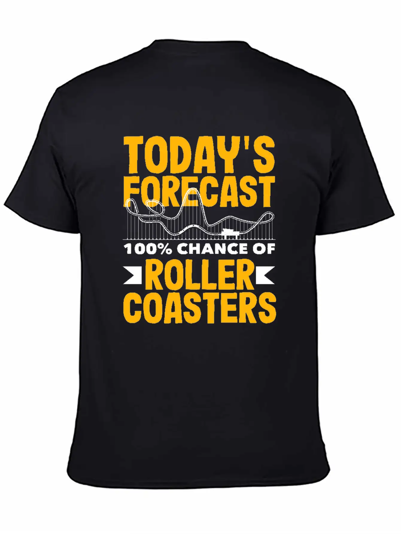 Today's Forecast 100% Chance Of Roller Coasters Soft Cotton Short Sleeve Tee ¨C Unisex Wardrobe Staple