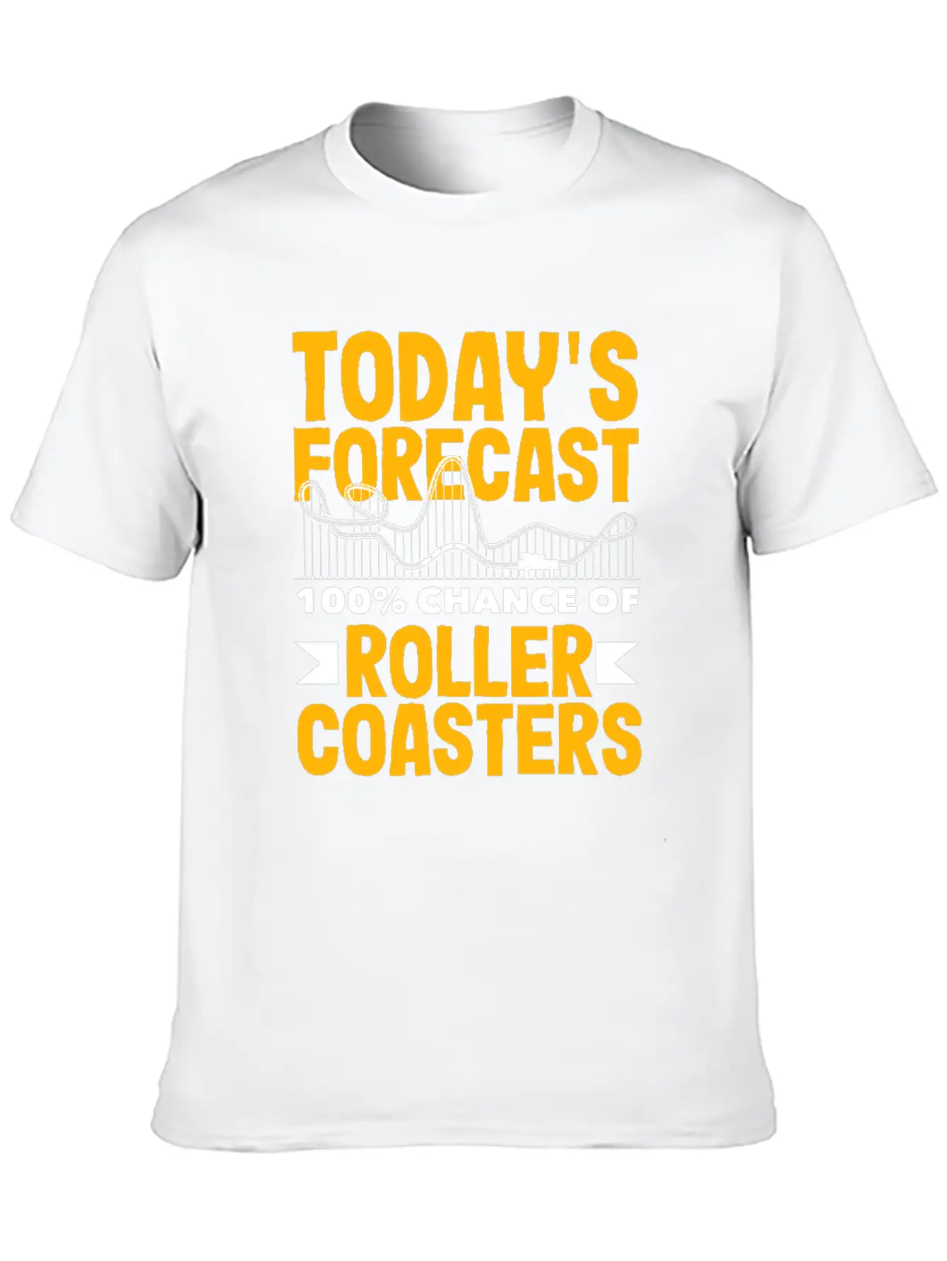Today's Forecast 100% Chance Of Roller Coasters Soft Cotton Short Sleeve Tee ¨C Unisex Wardrobe Staple