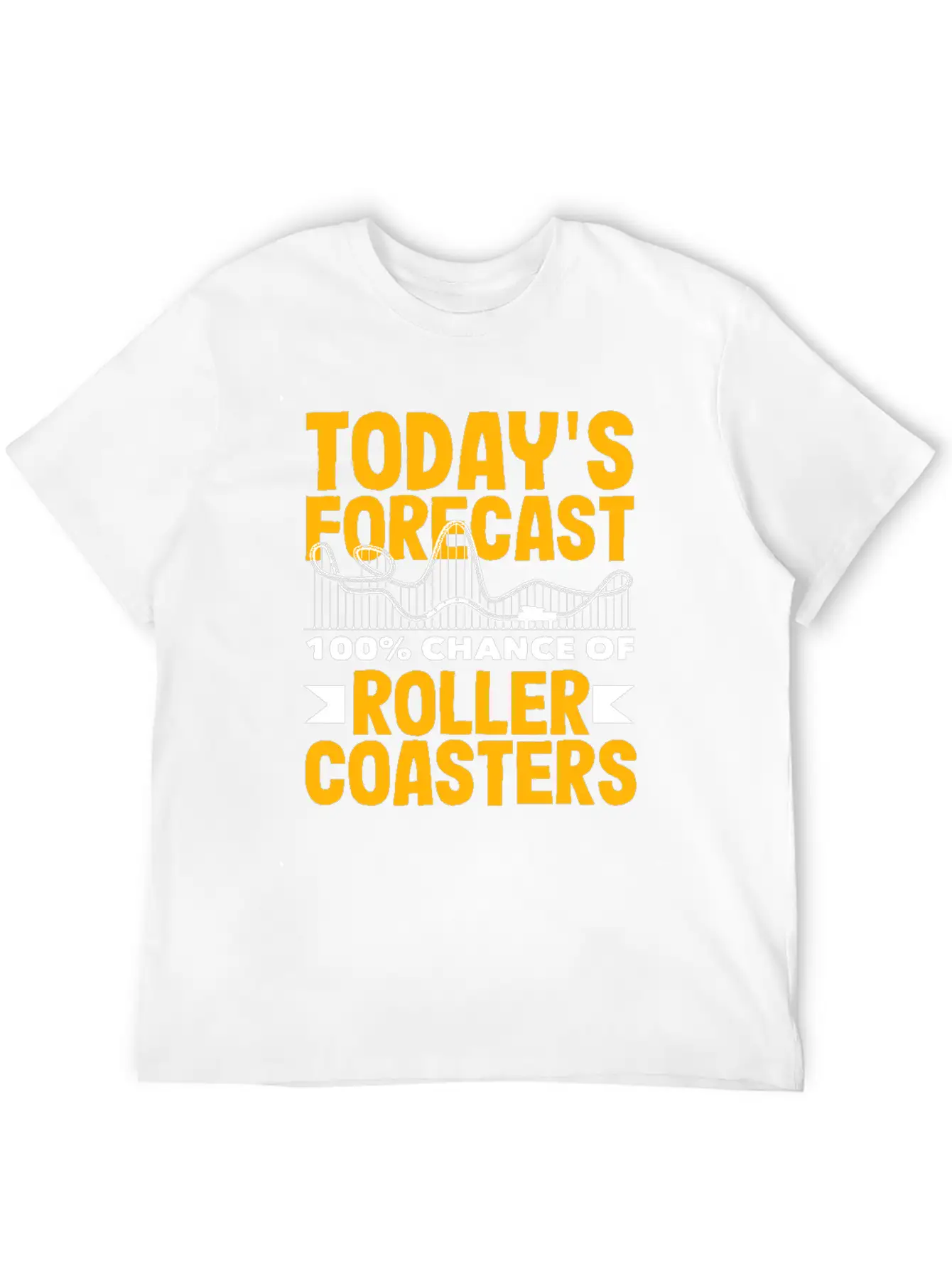Today's Forecast 100% Chance Of Roller Coasters Soft Cotton Short Sleeve Tee ¨C Unisex Wardrobe Staple