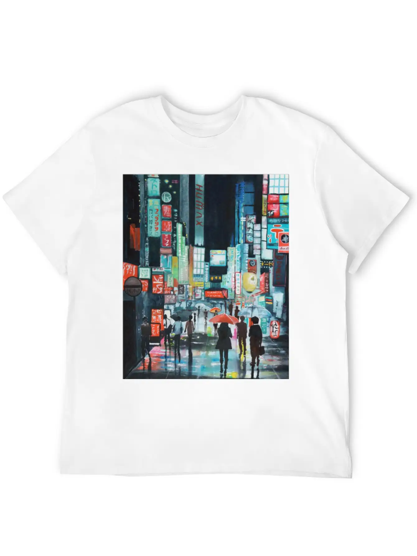 Tokyo Street Watercolor Basic Graphic T-Shirt ¨C Daily Comfort In Soft Cotton