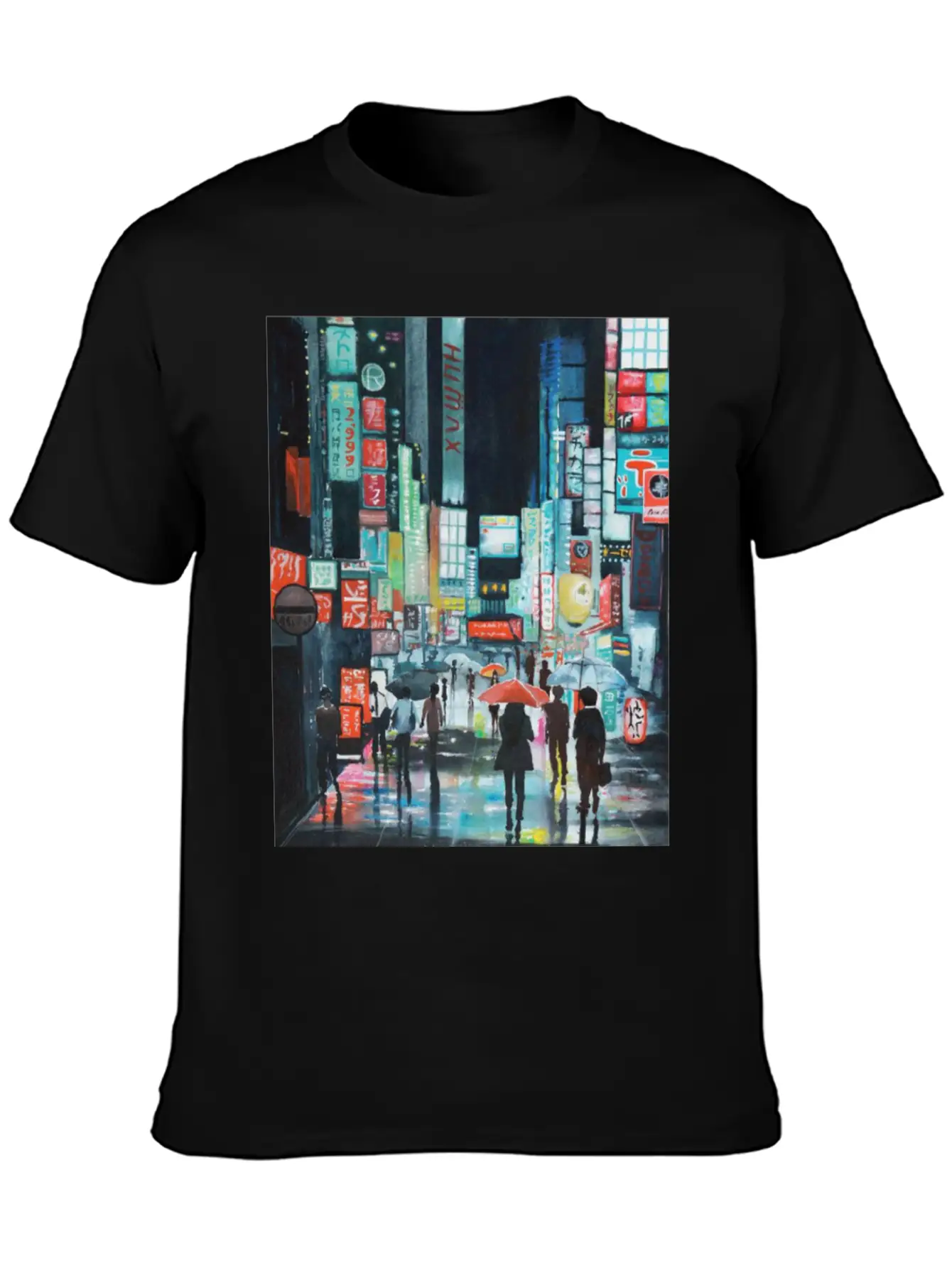 Tokyo Street Watercolor Basic Graphic T-Shirt ¨C Daily Comfort In Soft Cotton