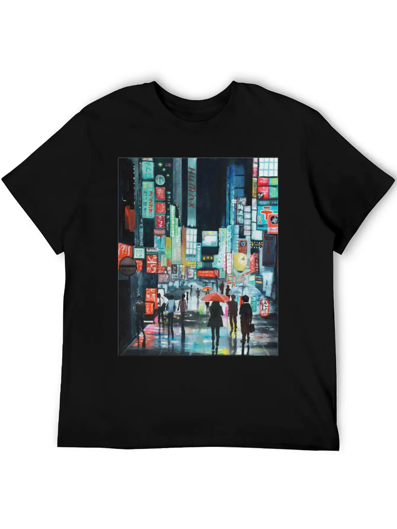 Tokyo Street Watercolor Basic Graphic T-Shirt ¨C Daily Comfort In Soft Cotton