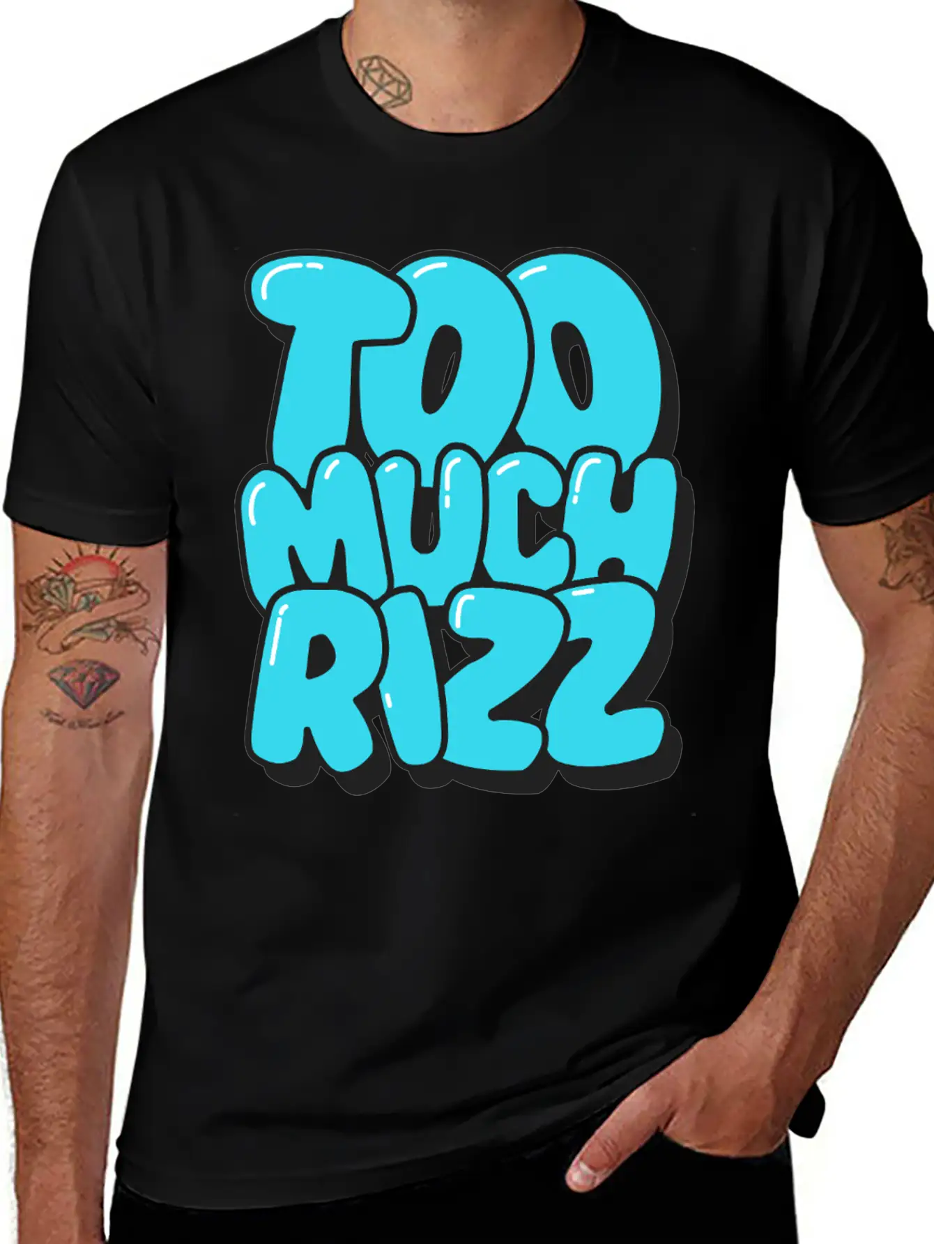 Too Much Rizz ¨C Unstoppable Charm Essential Cotton Tee For Daily Outfits ¨C Unisex Style