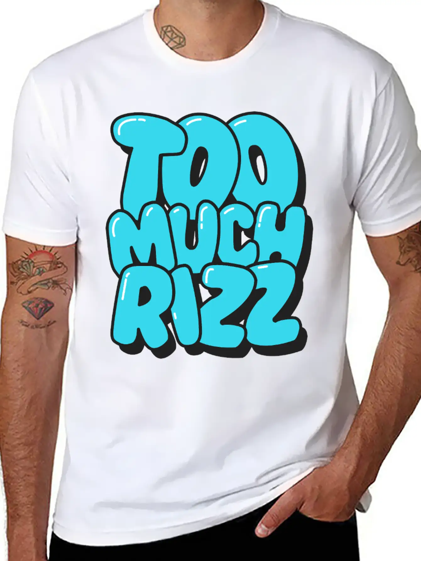 Too Much Rizz ¨C Unstoppable Charm Essential Cotton Tee For Daily Outfits ¨C Unisex Style