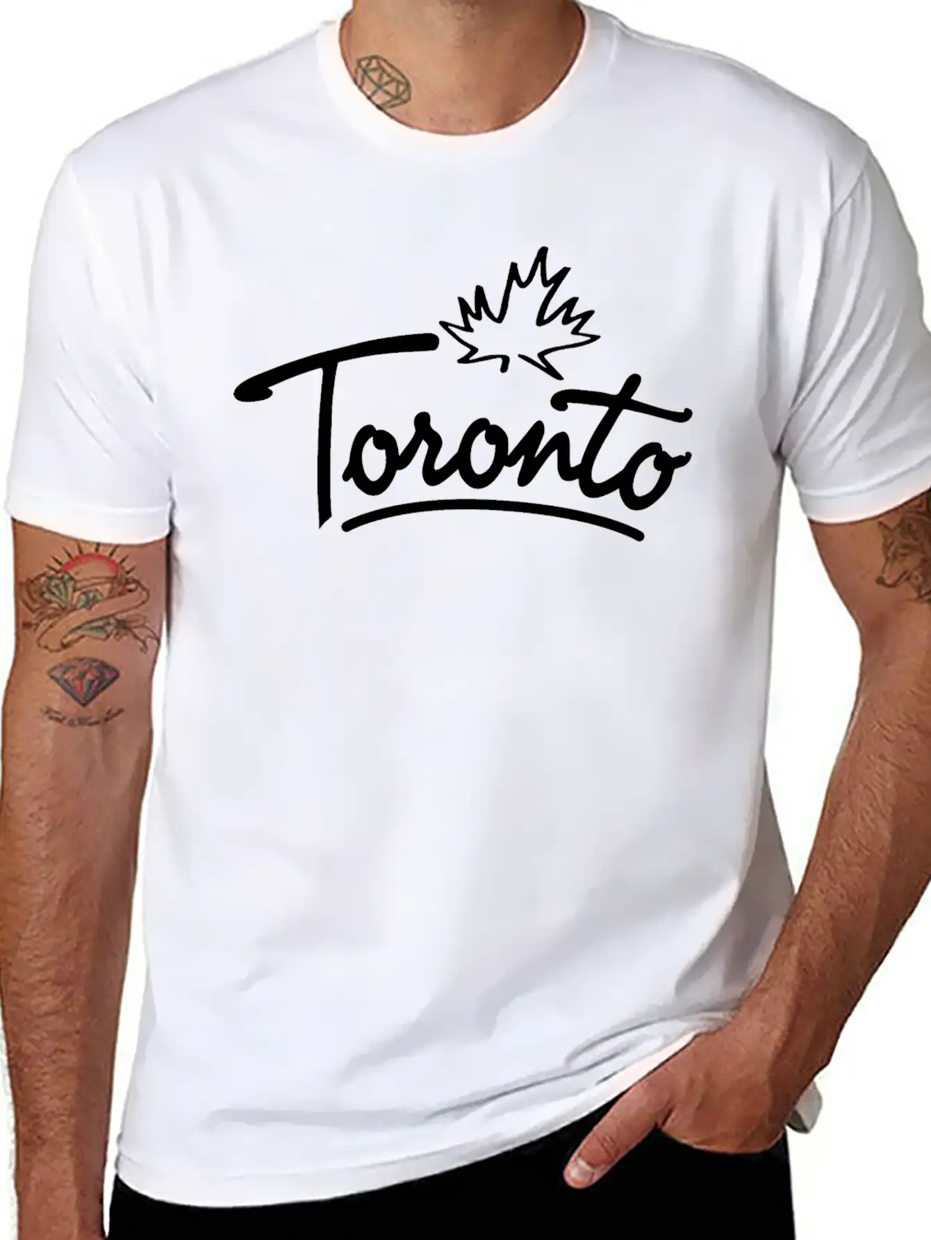 Toronto Leaf Script B Essential Cotton Tee For Daily Outfits ¨C Unisex Style