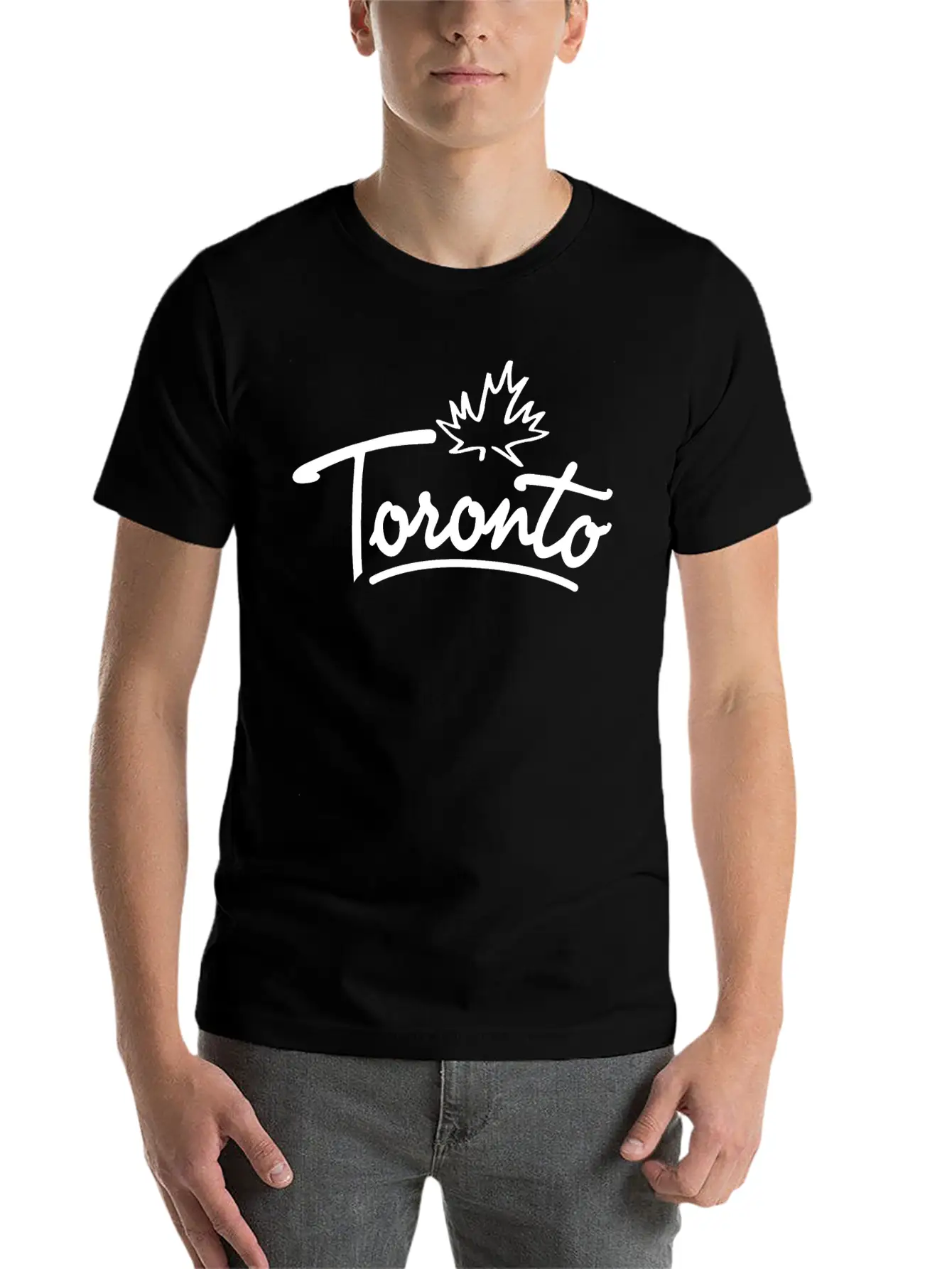 Toronto Leaf Script B Essential Cotton Tee For Daily Outfits ¨C Unisex Style