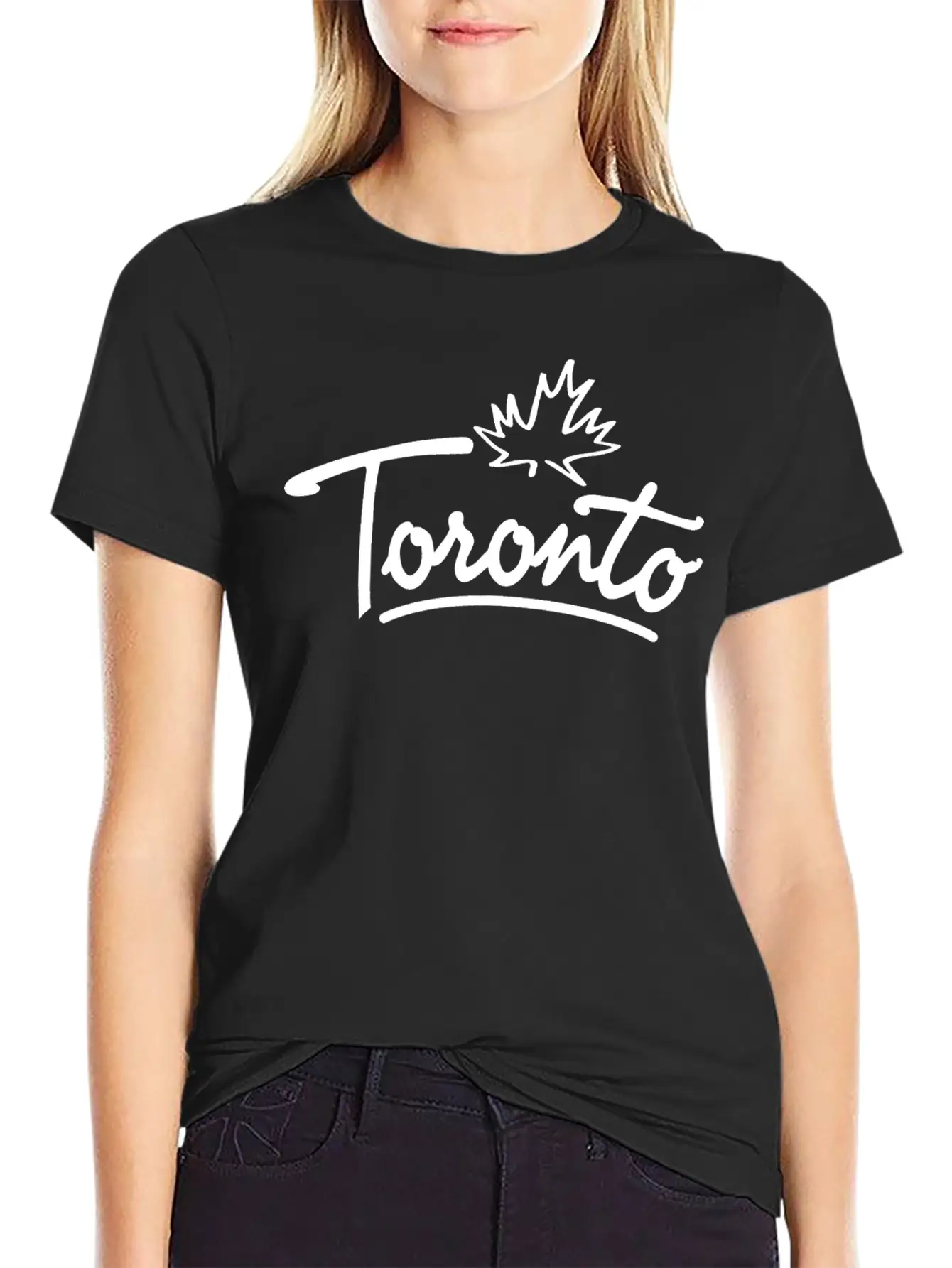 Toronto Leaf Script B Essential Cotton Tee For Daily Outfits ¨C Unisex Style