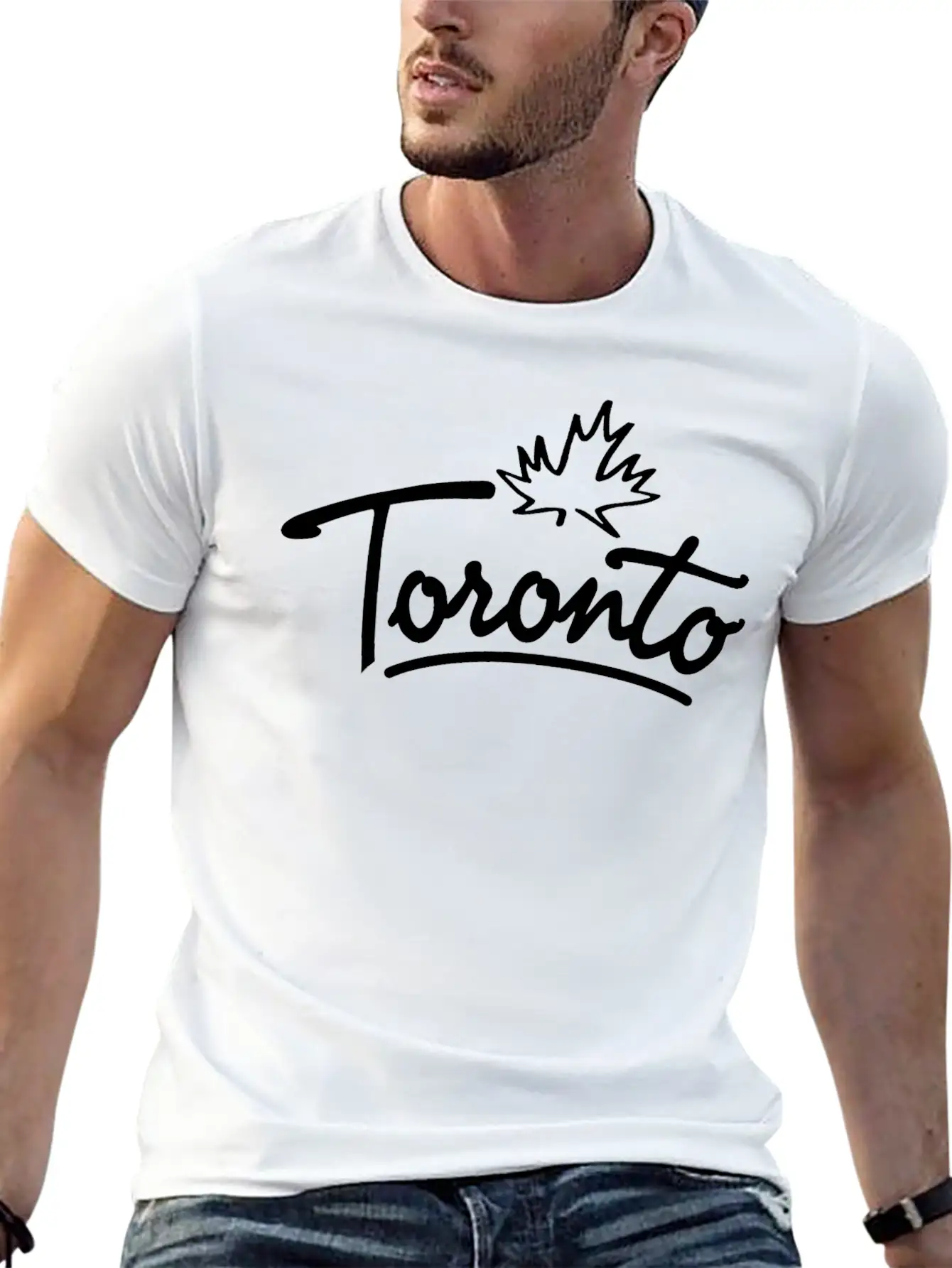 Toronto Leaf Script B Essential Cotton Tee For Daily Outfits ¨C Unisex Style