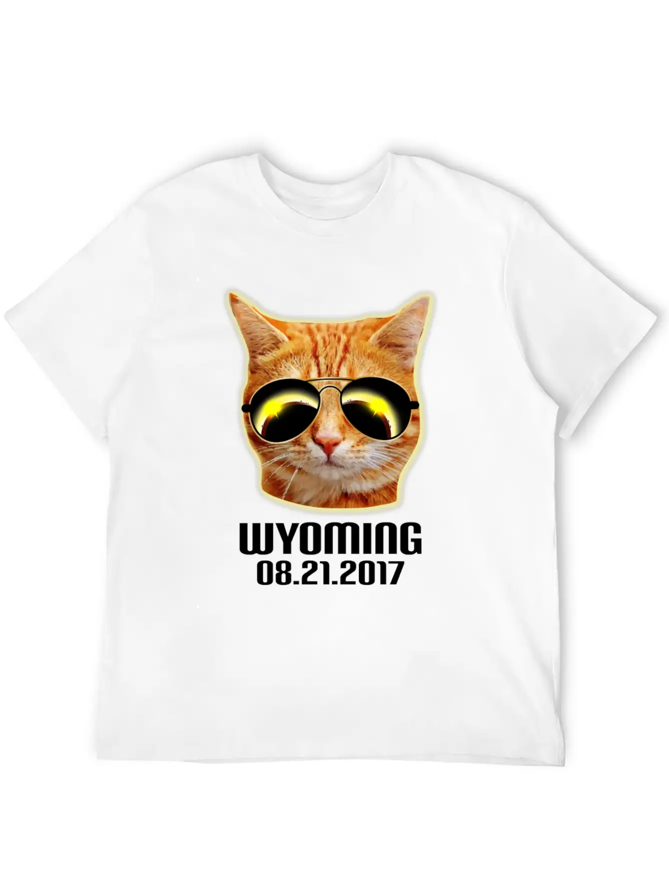 Total Solar Cat Eclipse Wyoming 21.08.2017 Basic Graphic T-Shirt ¨C Daily Comfort In Soft Cotton